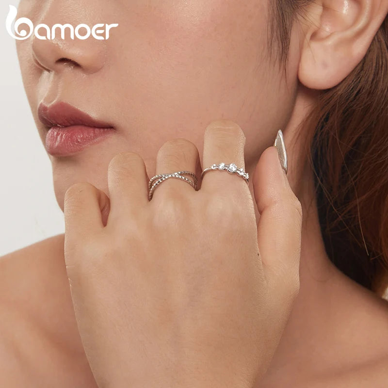 White Gold Plated Bubble Eternity Ring for Women – 925 Sterling Silver with Sparkling CZ Half Band