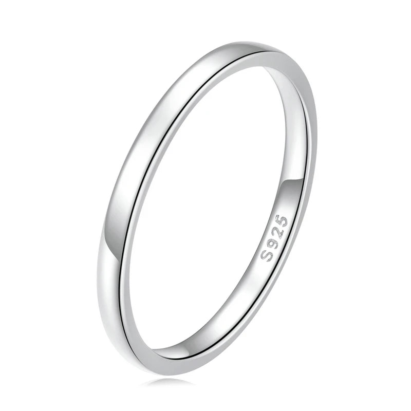 925 Sterling Silver Minimalist Stackable Eternity Ring – Simple Round Band for Women