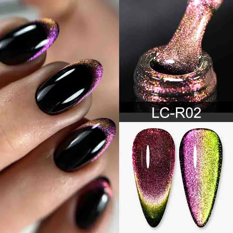 7ml Dynamic Reflective Cat Eye Magnetic Gel – Glitter Soak-Off Nail Polish with 3D Magnet Effect