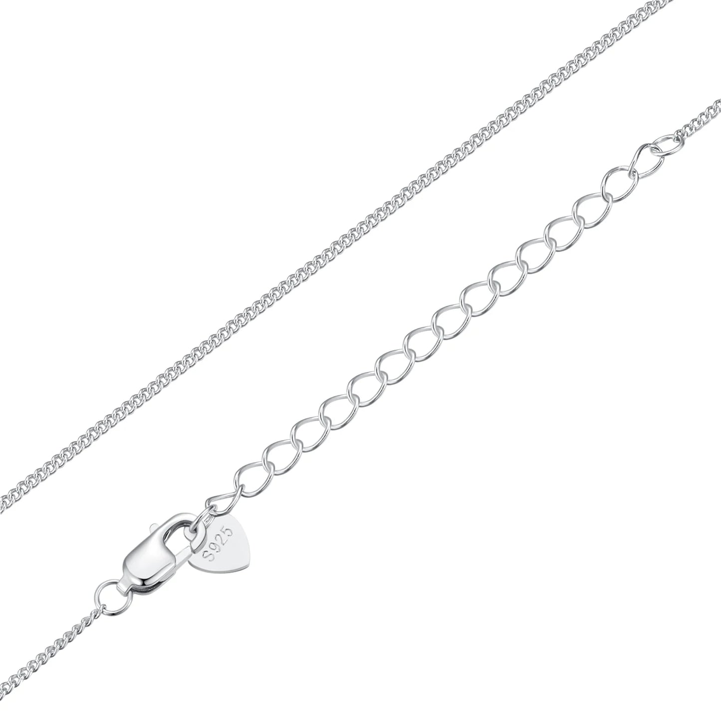 925 Sterling Silver Adjustable Link Chain Necklace – Classic Lobster Clasp Design for Women