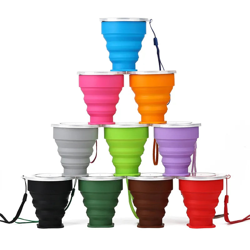 Collapsible Silicone Travel Cup – BPA-Free Foldable Coffee & Water Cup for Outdoor Use