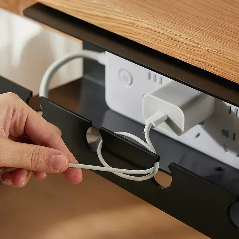 Under Desk Cable Management Tray – Clamp Mount Power Strip Holder with No-Drill Installation, Sturdy & Spacious Organizer