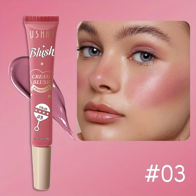 4-Color Long-Lasting Liquid Blush – Lightweight Waterproof Cream Stick for Facial Contouring