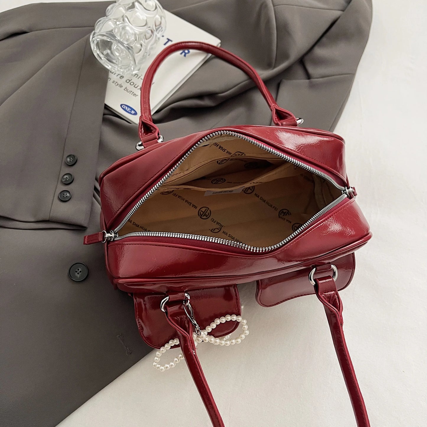 Underarm Bow Pillow Bag – Korean Style Soft PU Shoulder Bag for Women