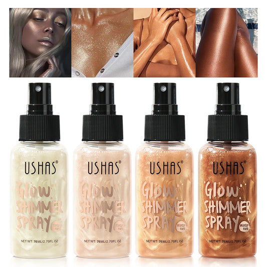 4-Color Liquid Highlighter – Long-Lasting Moisturizing Body & Face Illuminator (100g)