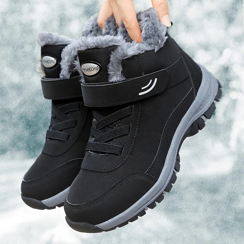 Women’s Ankle Snow Boots – Warm Plush Winter Platform Combat Style with Non-Slip Sole for Outdoor and Motorcycle Use