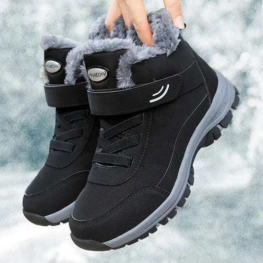 Women’s Ankle Snow Boots – Warm Plush Winter Platform Combat Style with Non-Slip Sole for Outdoor and Motorcycle Use