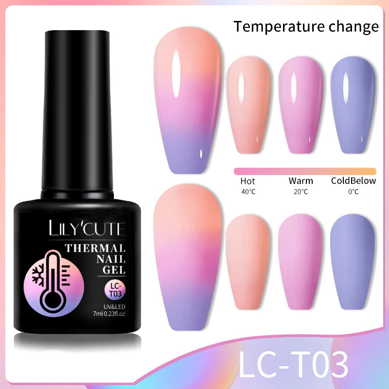 7ml Thermal Color-Changing Gel Nail Polish – Temperature Reactive Vernis with Matte & Bright Effect