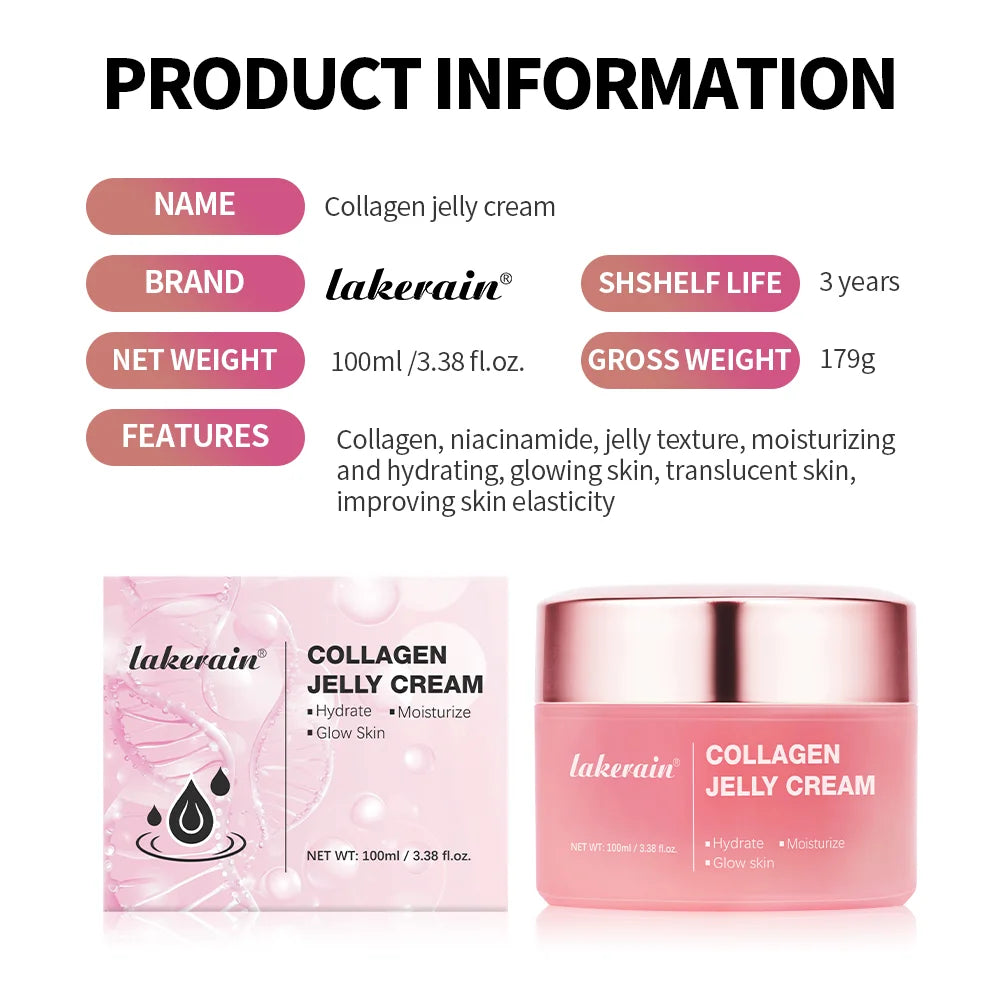 100ml Collagen Jelly Cream – Niacinamide Moisturizing Face Gel for Anti-Aging, Hydration & Firmness