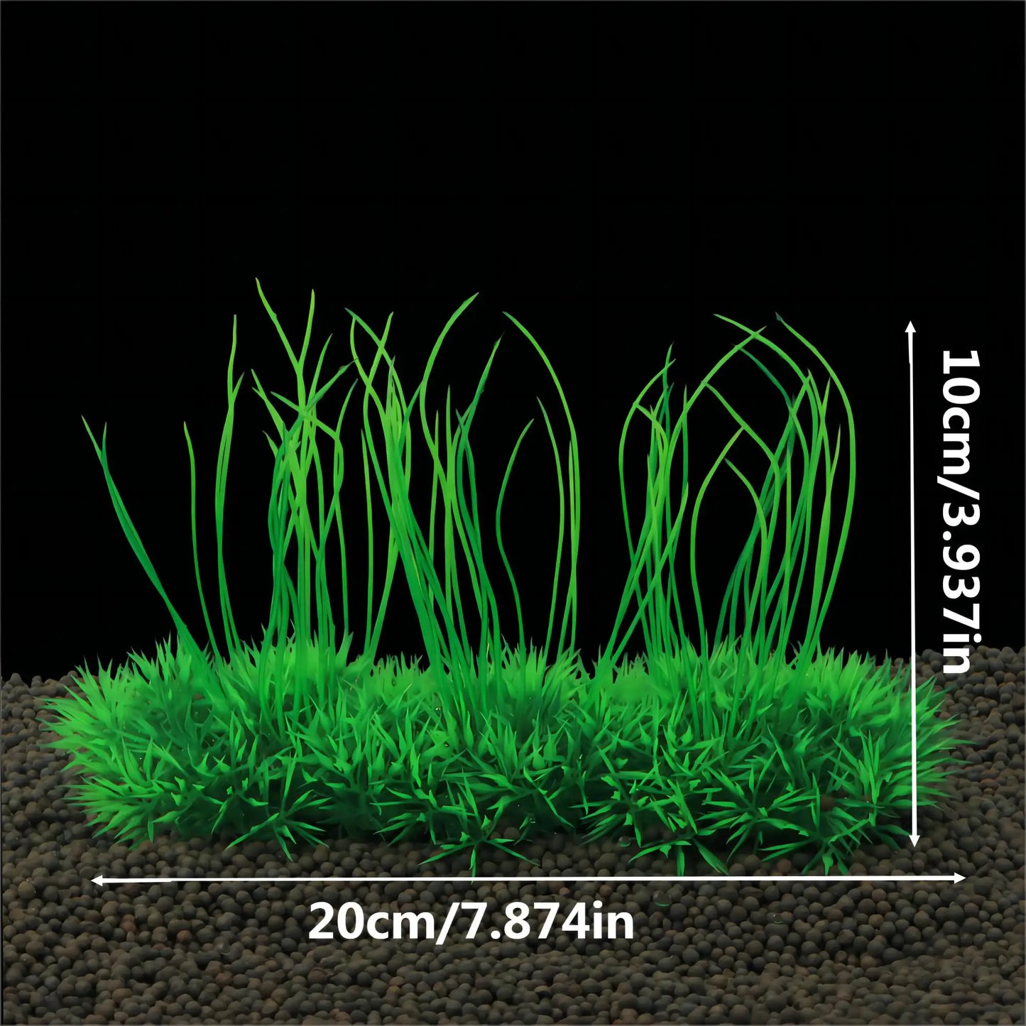 Artificial Green Aquarium Plant with Ceramic Base – PVC Underwater Grass Decoration for Fish Tanks – 11×19cm Aquatic Landscaping Ornament