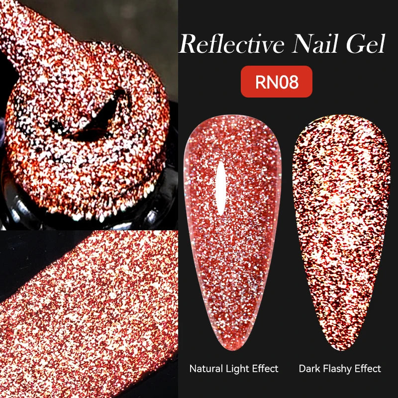 7ml Dynamic Reflective Cat Eye Magnetic Gel – Glitter Soak-Off Nail Polish with 3D Magnet Effect
