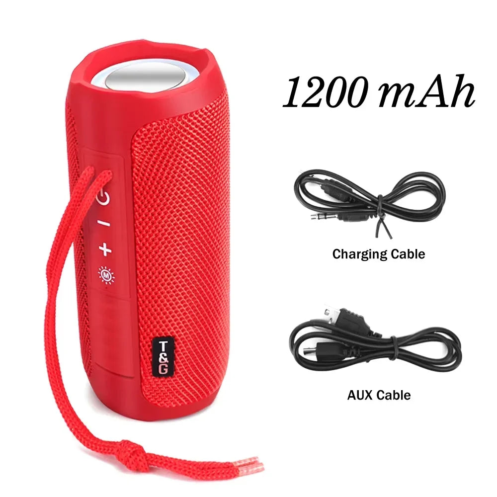 TG227 Portable Waterproof Bluetooth Speaker with Lamp – Upright Wireless Loudspeaker with Stereo Sound, TF Card & FM Radio