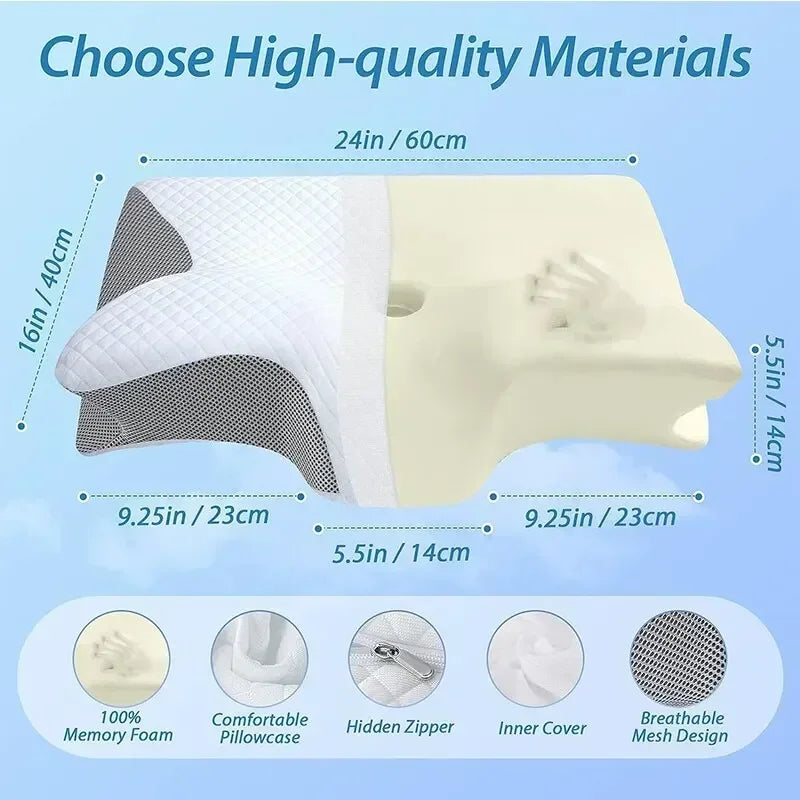 2-in-1 Memory Foam Cervical Pillow – Ergonomic Orthopedic Neck Support for Pain Relief, Sleep Posture, and Relaxation