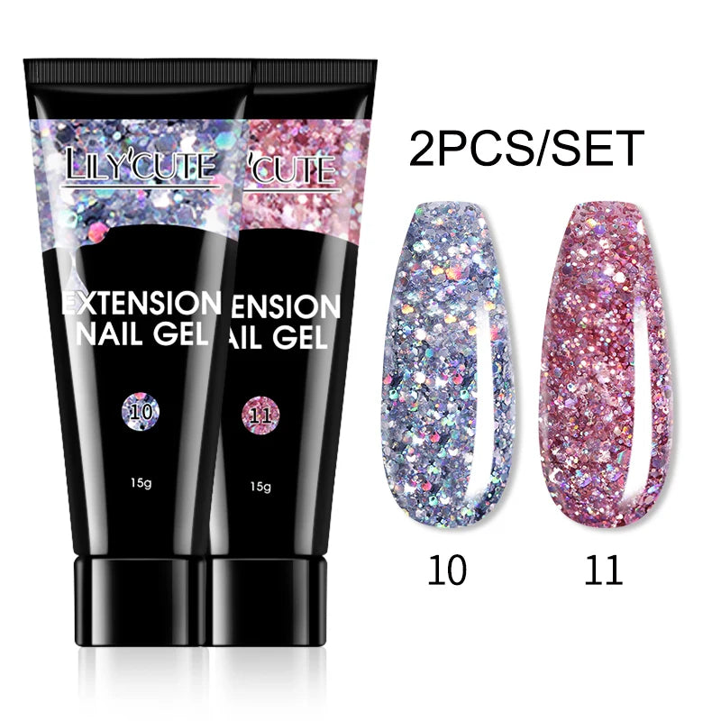 15ml Nail Extension Gel Kit – Soak Off UV Acrylic Gel in White, Clear & Pink for Home or Salon Nail Art