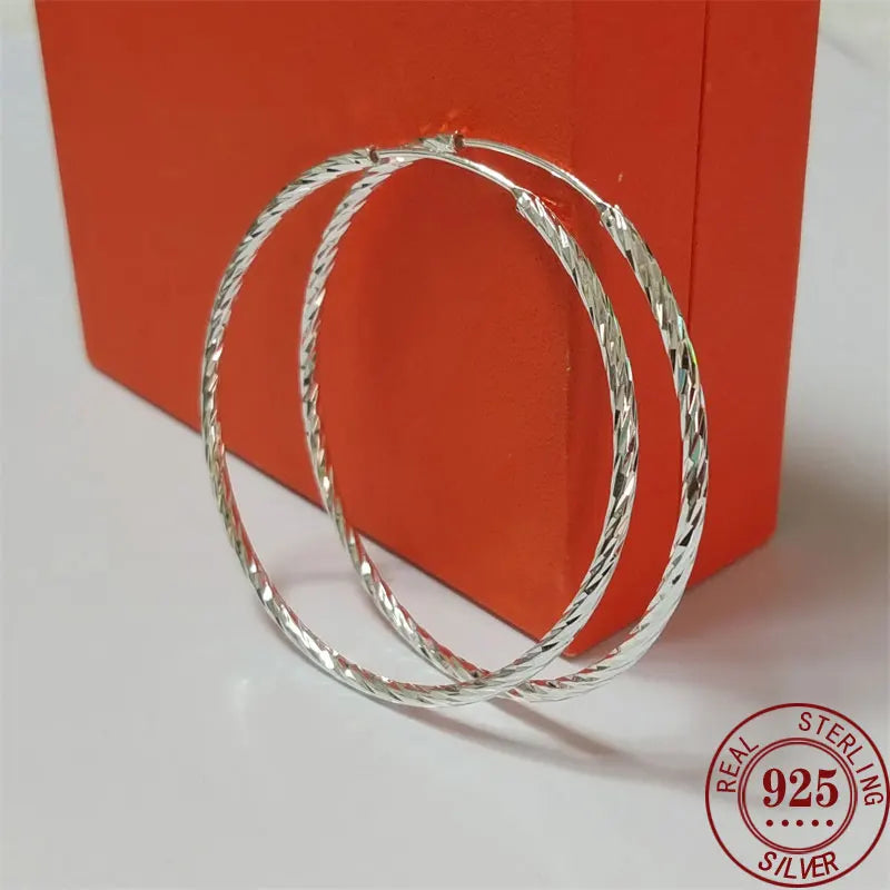 18K Yellow Gold Plated Sterling Silver Hoop Earrings for Women