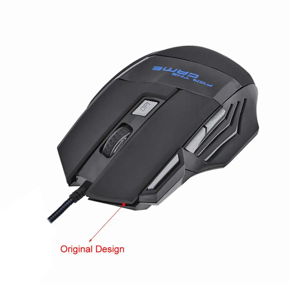 USB Wired Gaming Mouse – 7-Button Ergonomic Optical Mouse with Adjustable 5500 DPI and Backlit Design for PC Desktop Computer Gamers
