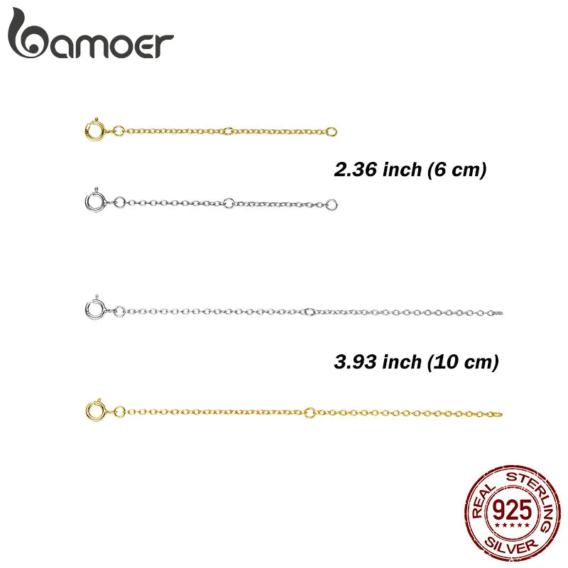 14K Gold Plated 925 Sterling Silver Necklace Extension Chains – Lobster Clasp DIY Jewelry Making Accessory