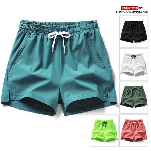 Summer Three-Piece Sports Shorts – Unisex Running Pants with Zipper Pockets for Beach and Casual Wear