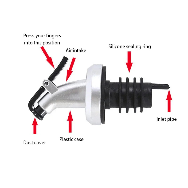 5/10pcs Leakproof Oil Bottle Stopper Nozzles – Silicone Rubber Pour Spouts for Wine, Vinegar, and Seasoning Bottles