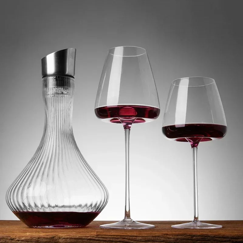2pcs Large Capacity Burgundy Bordeaux Square Red Wine Glasses – High-End Goblets for Champagne, Water & Party Use