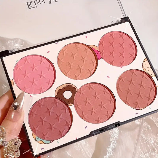 6-Color Matte Blush Palette – High Pigment, Long-Lasting Natural Cheek Colors for Daily Makeup