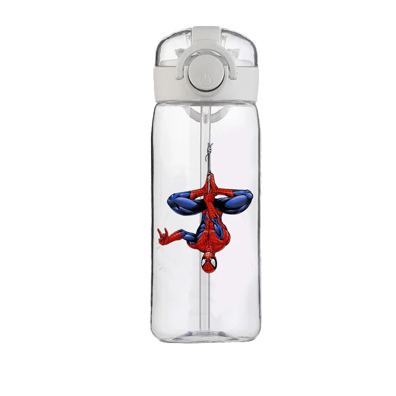 400ml Spider-Man Cartoon Water Bottle – Heat-Resistant Plastic Cup for Boys and Girls, Food-Grade Student Drinking Cup Gift