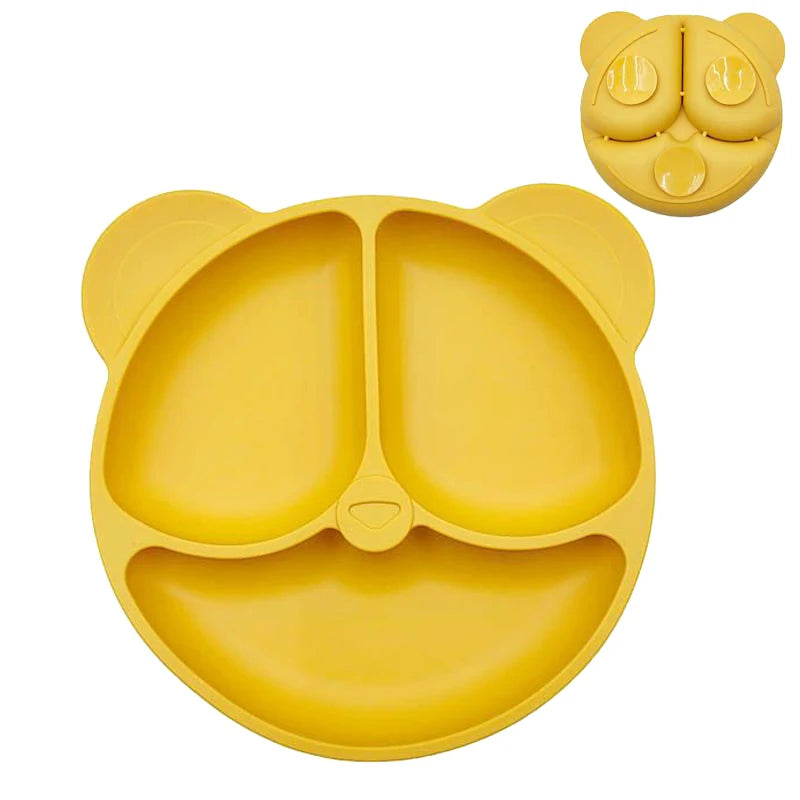 Baby Silicone Suction Plate – Smile Face Cartoon Toddler Tableware for Safe & Fun Feeding