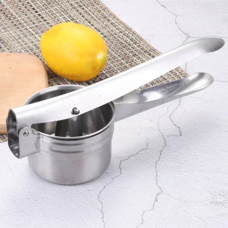 Stainless Steel Potato Ricer & Masher – Heavy-Duty Fruit and Vegetable Press for Puree, Juicing, and Mashing