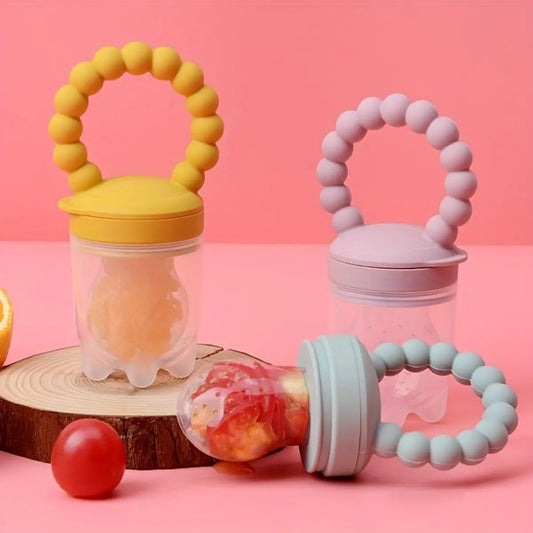 3pcs Silicone Baby Fruit & Vegetable Feeders with Handle – Safe Food Pacifier for Infants & Toddlers