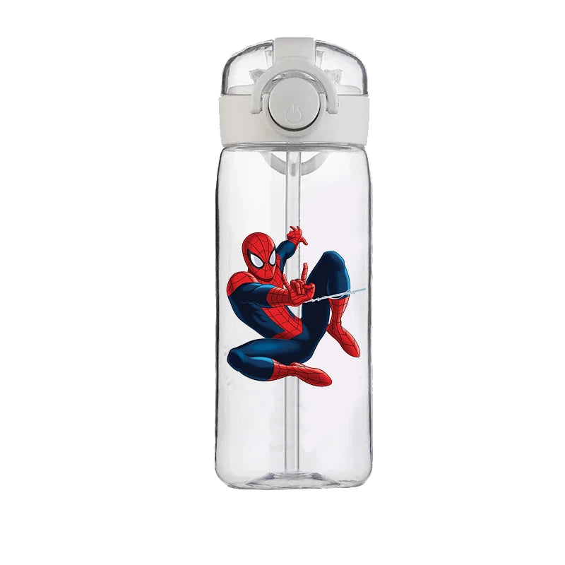 400ml Spider-Man Cartoon Water Bottle – Heat-Resistant Plastic Cup for Boys and Girls, Food-Grade Student Drinking Cup Gift