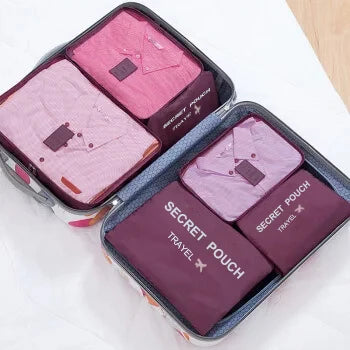 6-Piece Waterproof Travel Storage Bag Set – Large Capacity Oxford Packing Organizers for Clothes, Underwear, and Accessories