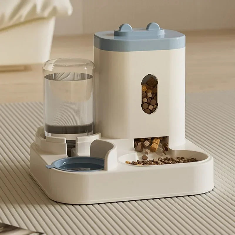 Automatic Pet Feeder with Water Fountain – Large Capacity Raised Food Bowl for Cats and Dogs