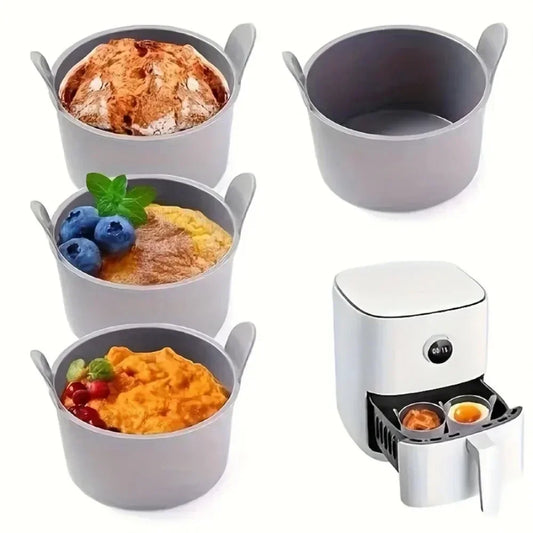 Silicone Air Fryer Basket Mold – Reusable Egg Poacher, Cupcake Baking Cup, Ramekin for Air Fryer and Oven Use