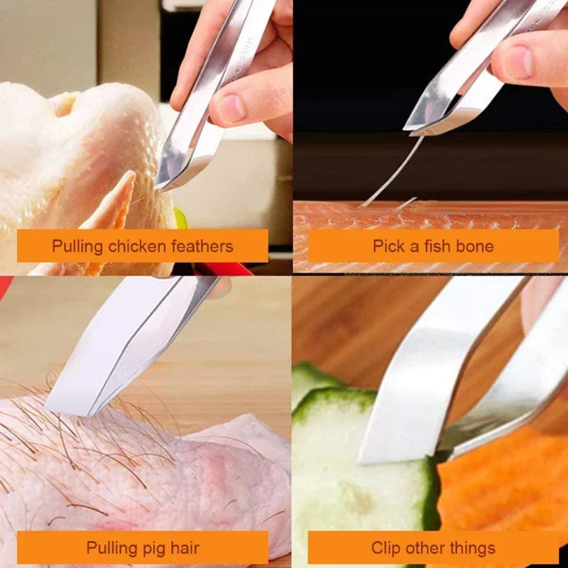 Stainless Steel Fish Scale Remover – Fast Cleaning Tool with Scraper, Peeler, Bone Scaler & Tweezer for Efficient Fish Prep