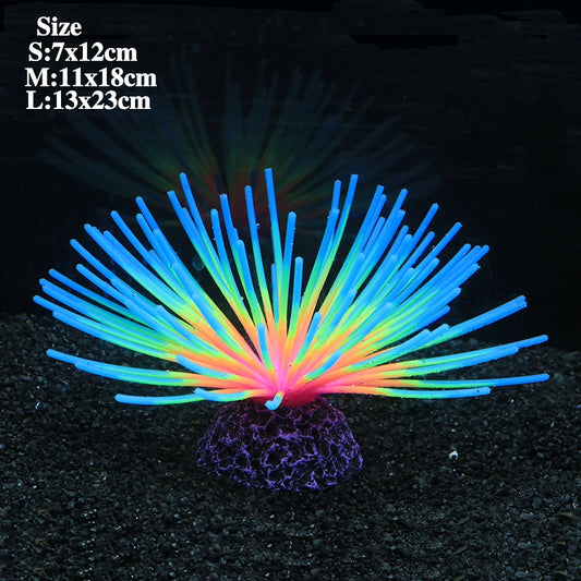 Artificial Silicone Sea Urchin Ball Decoration – Fluorescent Aquarium Ornament for Underwater Landscape and Fish Tank Design