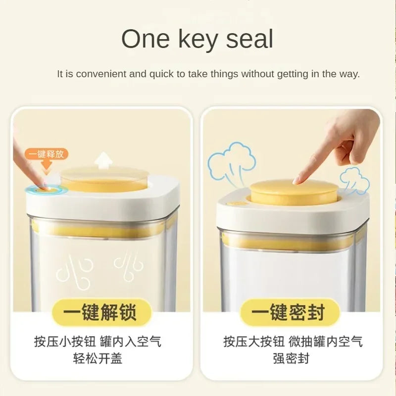 Vacuum Sealed Food Storage Container – Airtight Plastic Box for Grains, Coffee, and Kitchen Organization