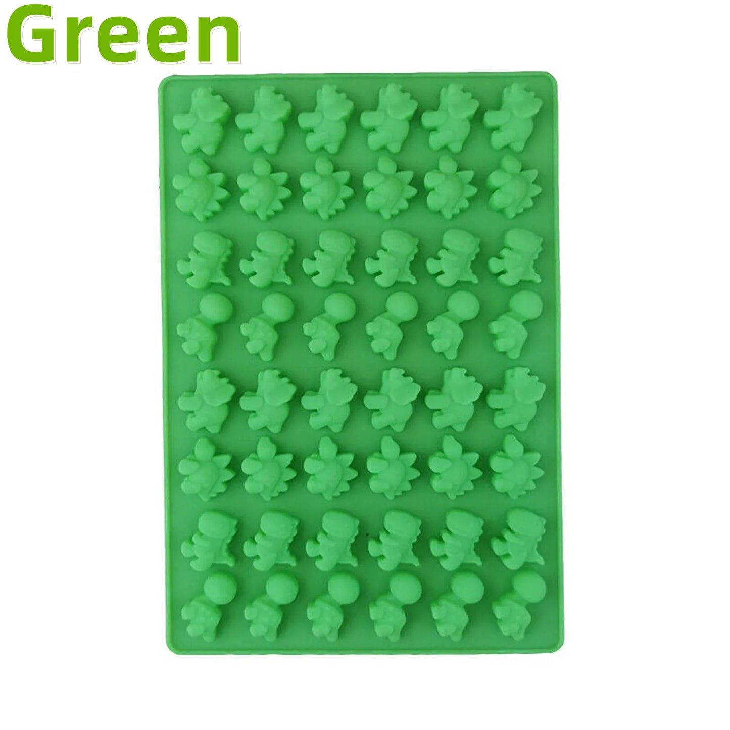 48-Cavity Dinosaur Silicone Mold with Dropper – Candy, Chocolate, Ice Cube & Fondant Tray