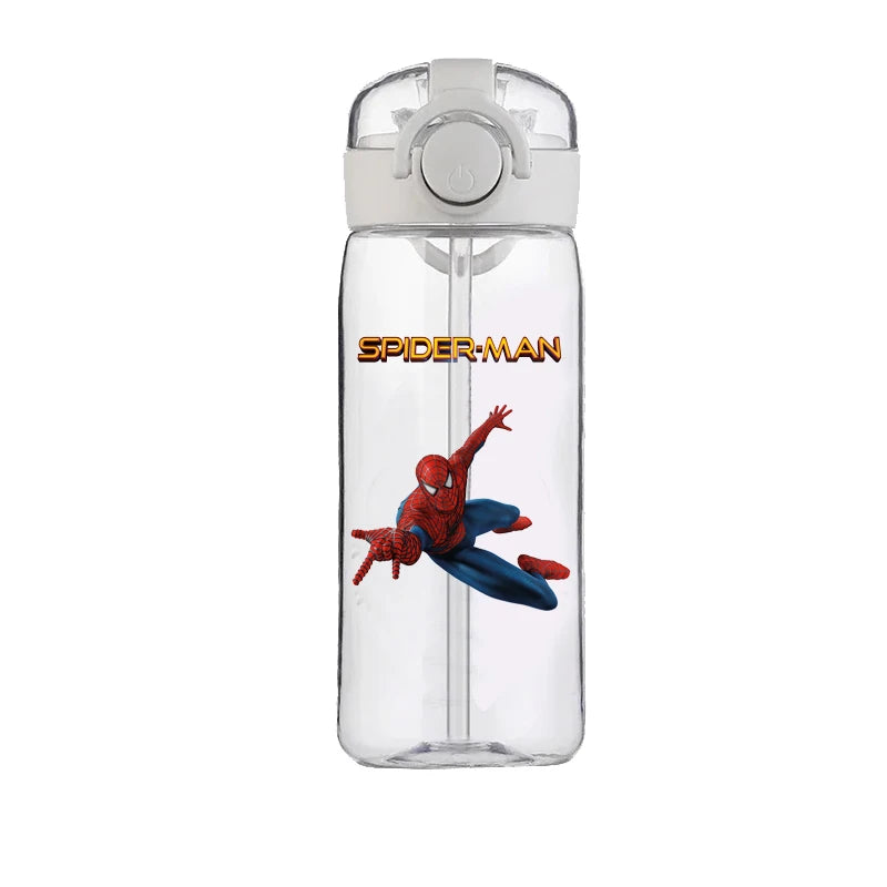 400ml Spider-Man Cartoon Water Bottle – Heat-Resistant Plastic Cup for Boys and Girls, Food-Grade Student Drinking Cup Gift
