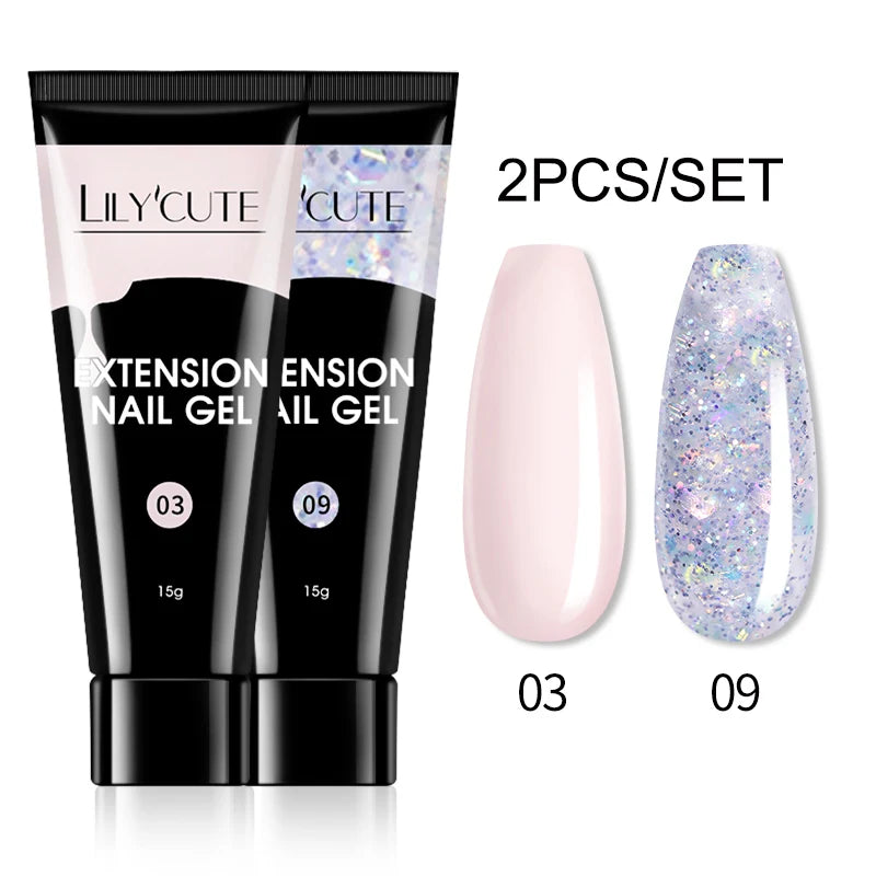 15ml Nail Extension Gel Kit – Soak Off UV Acrylic Gel in White, Clear & Pink for Home or Salon Nail Art