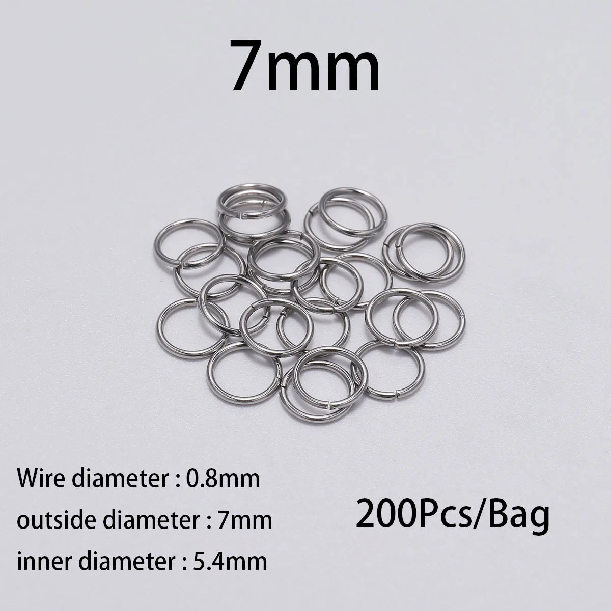 30–200pcs Stainless Steel Split Jump Rings – 3–25mm Open Loop Connectors for DIY Jewelry Making Accessories