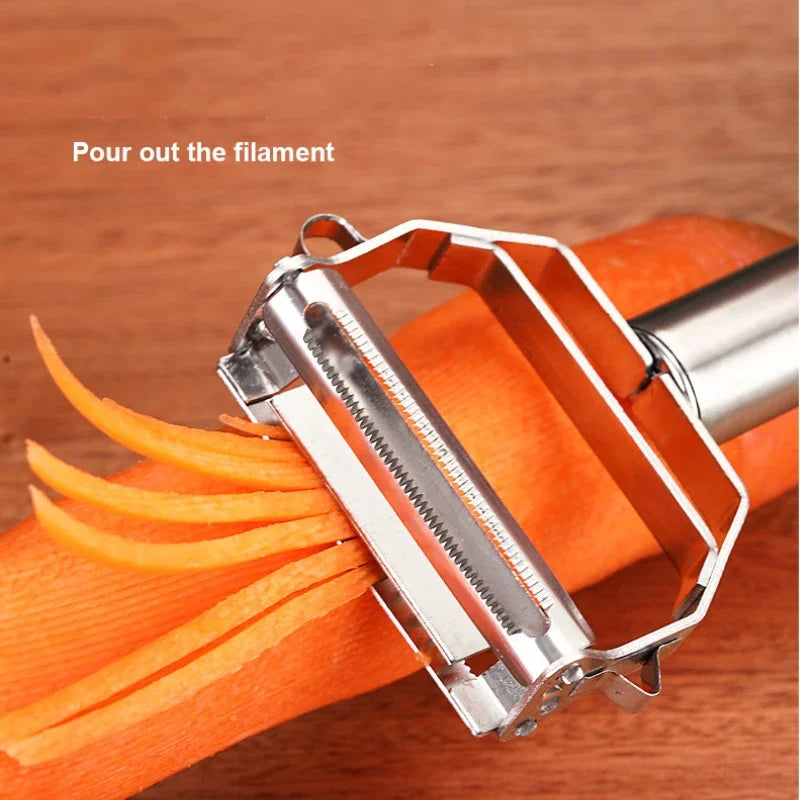 Stainless Steel Fruit & Vegetable Peeler – Multifunction Julienne Grater Slicer for Potato, Carrot, Cucumber & More