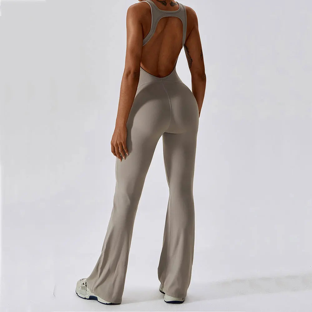 Women's One-Piece Sleeveless Yoga Jumpsuit – Seamless Butt-Lifting Fitness Bodysuit for Activewear & Workout
