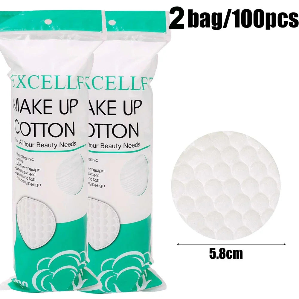 100pcs Pearl Textured Cotton Pads – Soft Double-Sided Makeup Remover Pads for Cleansing, Toner, and Nail Polish