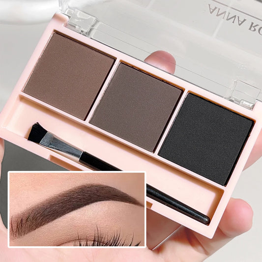 3-Color Brow Powder Set with Brush – Long-Lasting, Natural Definition for Fuller, Sculpted Brows