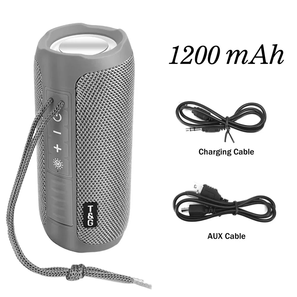 TG227 Portable Waterproof Bluetooth Speaker with Lamp – Upright Wireless Loudspeaker with Stereo Sound, TF Card & FM Radio