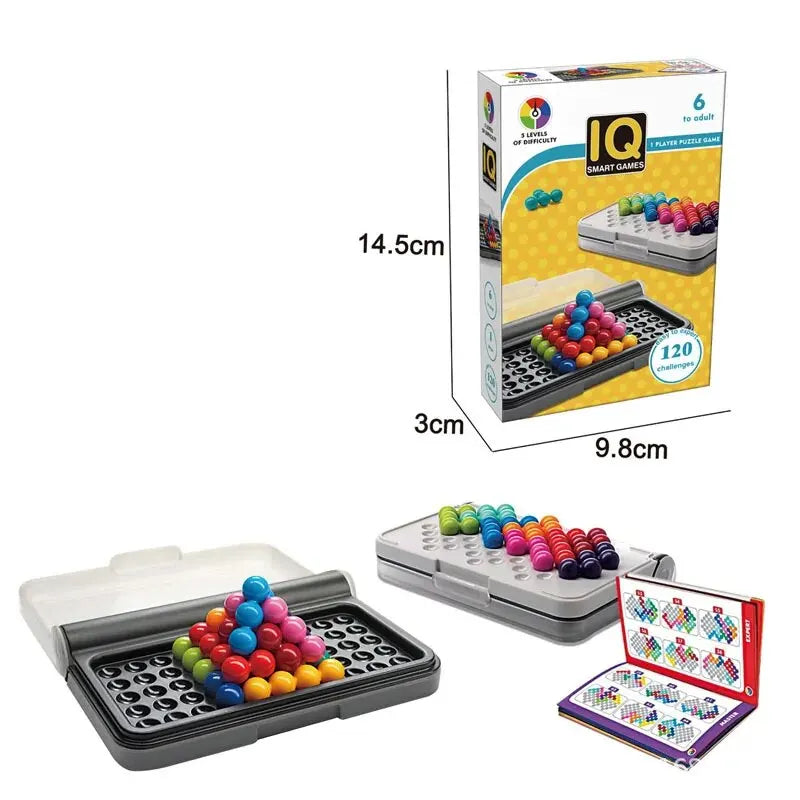 3D Pyramid Beads Logic Puzzle – 120 Challenge Brain Teaser Montessori IQ Toy for Kids & Teens