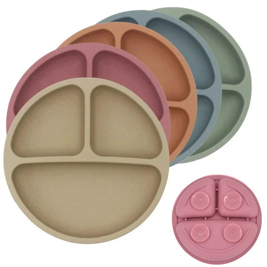 Baby Silicone Suction Plate – Smile Face Cartoon Toddler Tableware for Safe & Fun Feeding