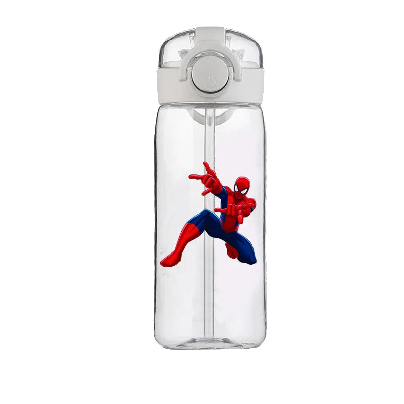 400ml Spider-Man Cartoon Water Bottle – Heat-Resistant Plastic Cup for Boys and Girls, Food-Grade Student Drinking Cup Gift