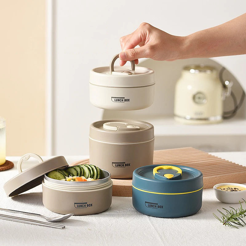 Stackable Stainless Steel Insulated Bento Lunch Box – Leakproof & Microwavable Food Container with Separate Layers