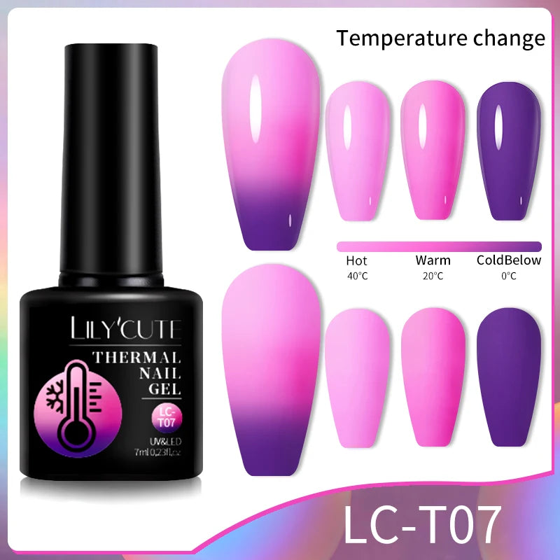 7ml Thermal Color-Changing Gel Nail Polish – Temperature Reactive Vernis with Matte & Bright Effect